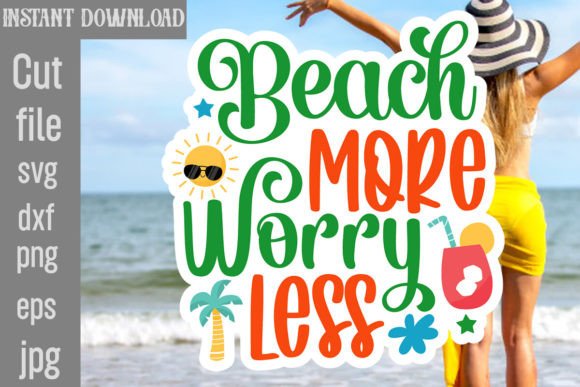 Download Beach More Worry Less SVG Cut File - Svg Collection