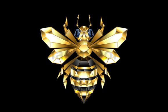 Download Golden Polygonal Bee - Polygonal Collection