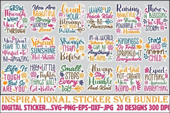 Download Inspirational Sticker SVG Bundle - Svg Collection