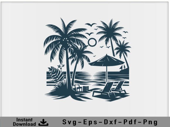 Download Beach Scene Svg Vector, Palm Tree Svg - Svg Collection