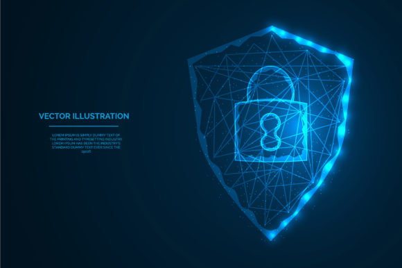 Download Lock with Shield Polygonal Illustration - Polygonal Collection
