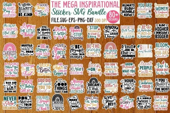 Download Mega Inspirational Sticker SVG Bundle - Svg Collection