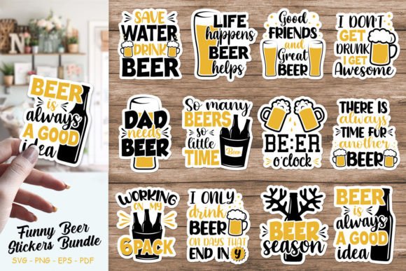 Download Funny Beer Sticker Bundle Svg - Svg Collection