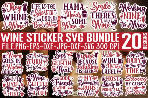 Download Wine Sticker SVG Bundle,Wine SVG Cut Fil - Svg Collection