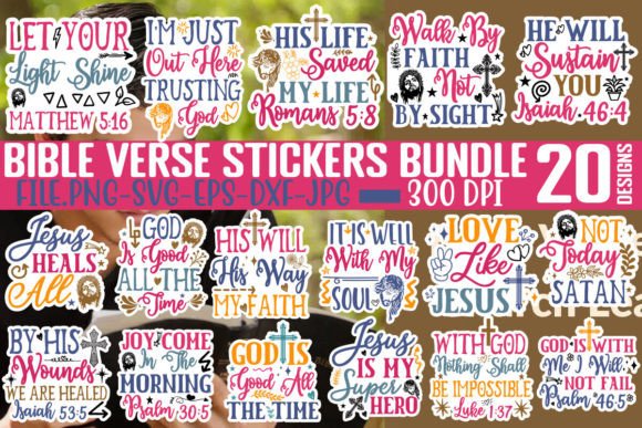 Download Bible Verse Stickers Bundle, Bible SVG - Svg Collection