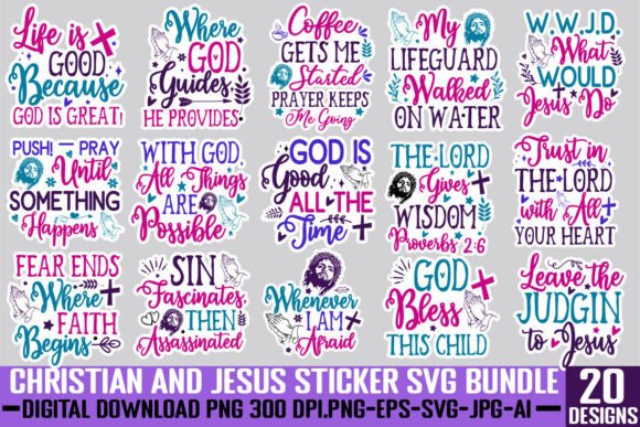Download Christian Sticker SVG Bundle - Svg Collection