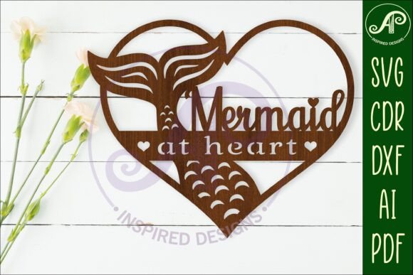 Download Mermaid at Heart Wall Art Sign, SVG File - Svg Collection