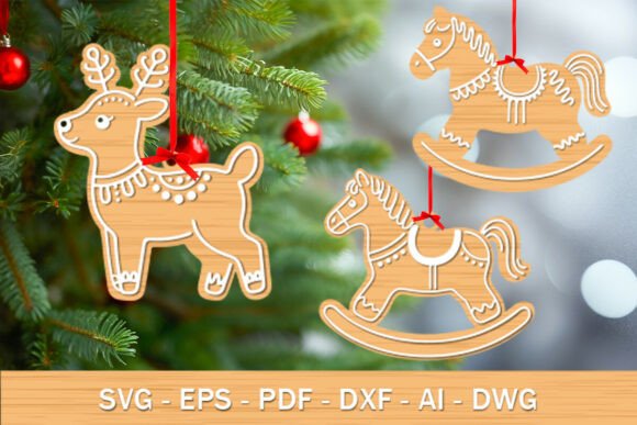 Download Laser Cut Reindeer &amp; Horse Ornament SVG - Svg Collection