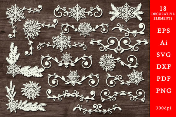 Download Decorative Winter Elements. SVG - Svg Collection