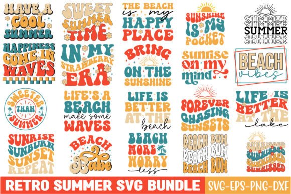 Download 20 Retro Summer Svg Design Bundle - Summer svg Collection