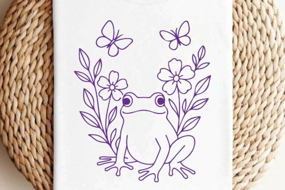 Download Floral Frog Line Art Clipart SVG Vector - Svg Collection