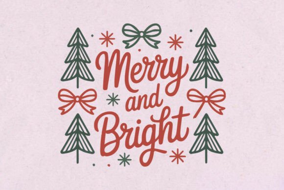 Download Merry and Bright Christmas SVG | Line Ar - Svg Collection