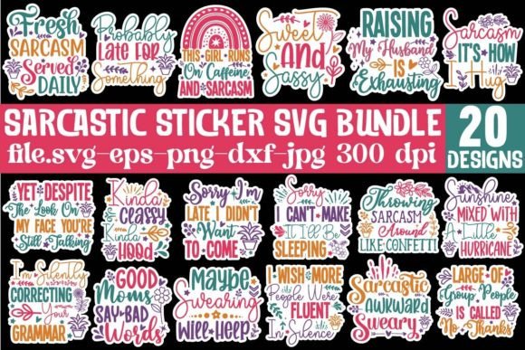Download Sarcastic Sticker SVG Bundle - Svg Collection
