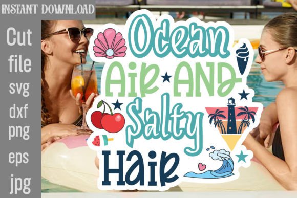 Download Ocean Air and Salty Hair SVG Cut File - Svg Collection