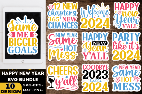 Download Happy New Year Sticker SVG Bundle - Svg Collection