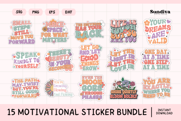 Download Motivational Quote Sticker SVG Bundle V1 - Svg Collection