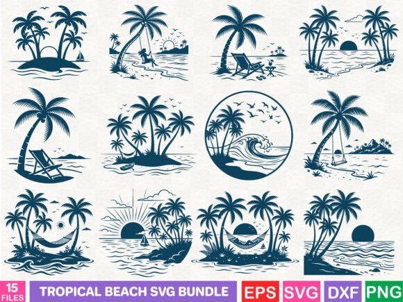 Download Tropical Beach SVG Bundle - Svg Collection