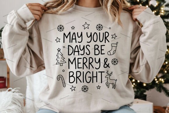 Download Merry &amp; Bright Christmas SVG Quote - Svg Collection