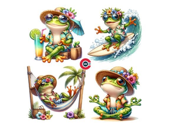 Download Cute and Funny Frog Holiday Illustration - Holiday illustration Collection