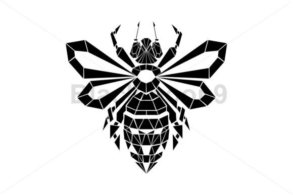 Download Silhouette Polygonal Bee - Polygonal Collection