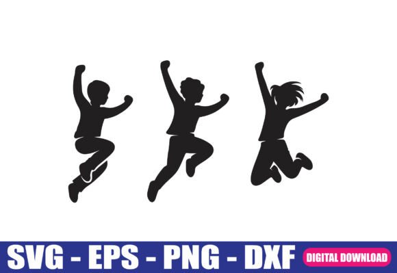Download Jumping Kids Silhouette SVG - Svg Collection