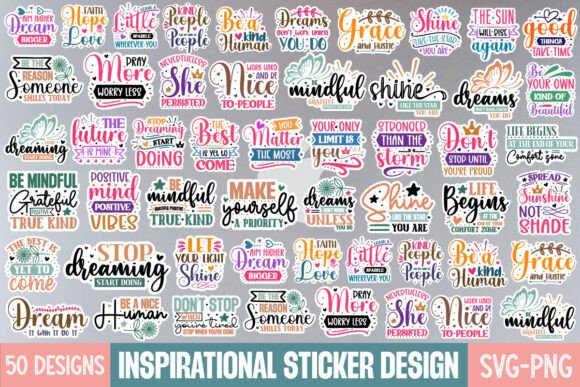 Download Inspirational Quotes Sticker Svg Bundle, - Svg Collection