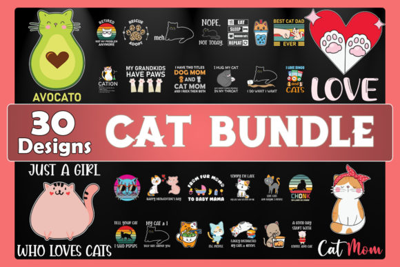 Download Cat Bundle SVG 30 Designs - Svg Collection