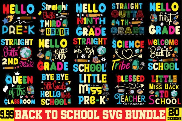 Download Back to School SVG Bundle,20 Designs - Svg Collection