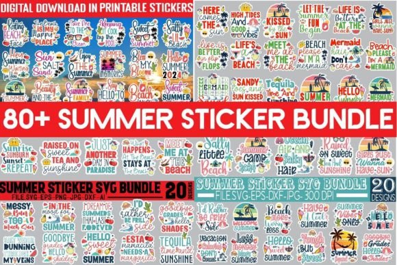 Download Mega Summer Sticker SVG Bundle - Svg Collection