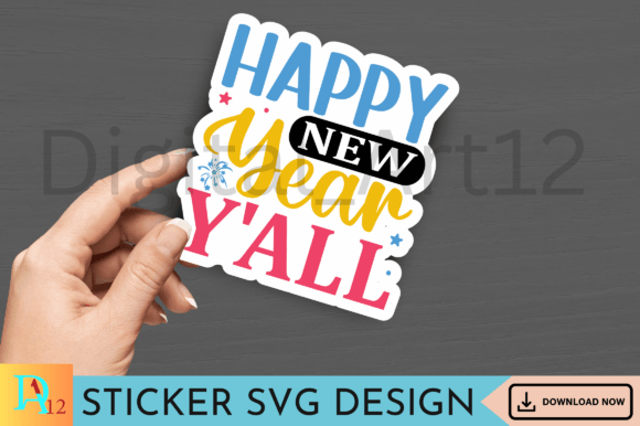 Download Happy New Year Y'all Sticker SVG Design - Svg Collection